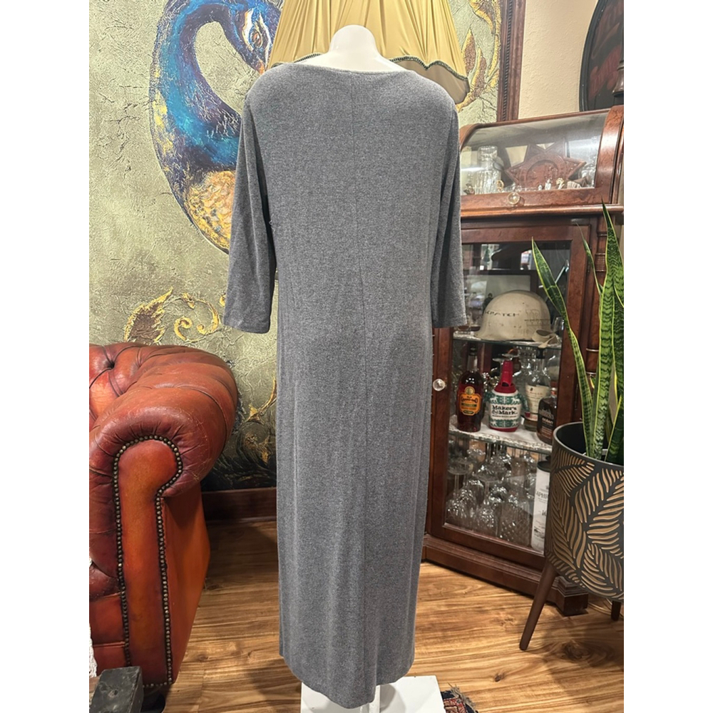 Women's Chico's Gray Midi Dress Size L - Picture 3 of 7